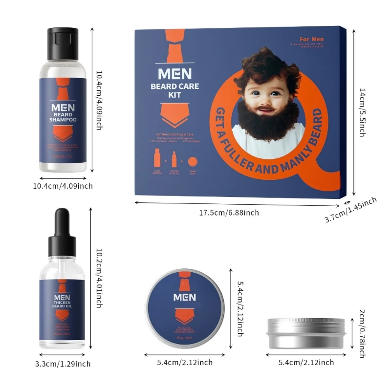 ชุดเคราสำหรับผู้ชาย, น้ำยาล้างเครา, บาล์มเครา, น้ำมันเครา, ชุดแต่งหนวดเคราแบบสมบูรณ์