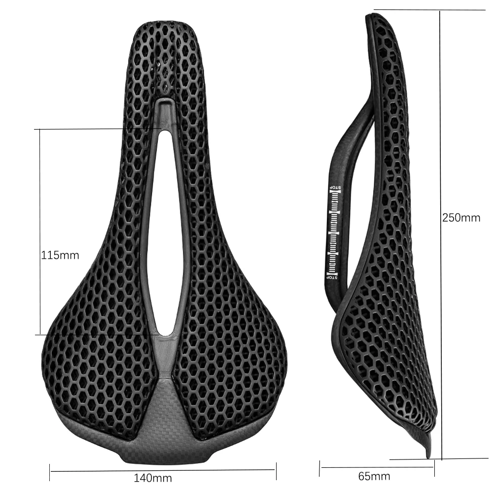 Carbon 3D Printing Saddle Ultralight Saddle 115g Hollow and Breathable 250x150mm Bike Seating for MTB Gravel Road Bike Seat Cycl