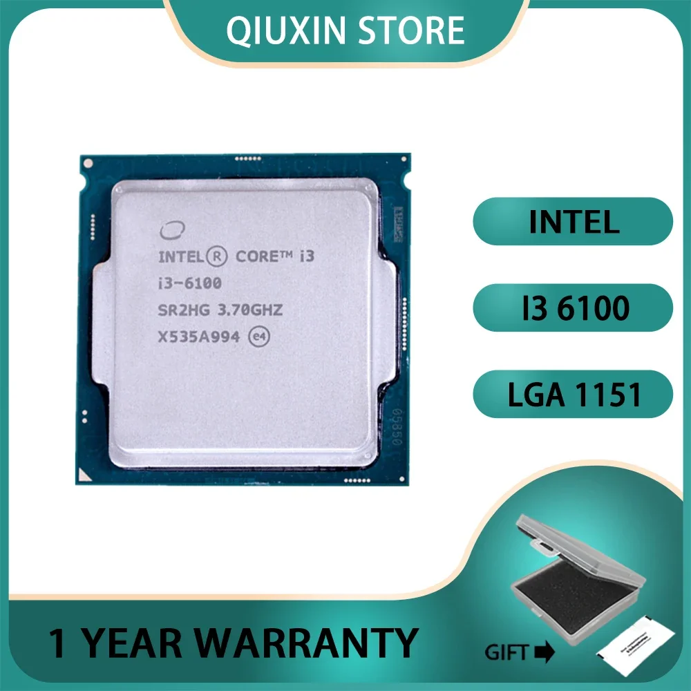 

Intel Core i3 6100 Processor SR2HG LGA1151 CPU 3.7GHz 3M Cache Dual-Core 51W