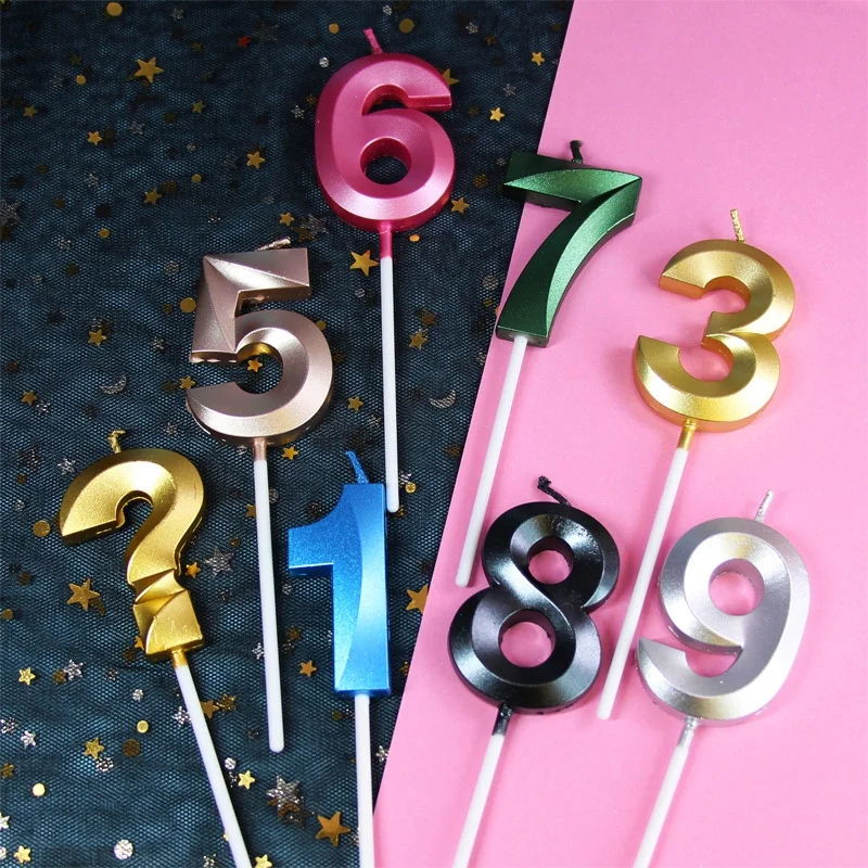 Number Candles Cake Decorations Green Blue Years Birthday Holiday Wedding Valentine‘s Day Boy Girl Colorful Party Supplies