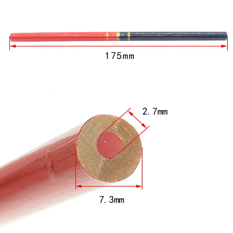 1/10PCS ช่างไม้ดินสอสีดำ/สีแดงสำหรับ DIY ช่างไม้ช่างไม้สีดำหนาแบน Ellipse mark ปากกาดินสอ