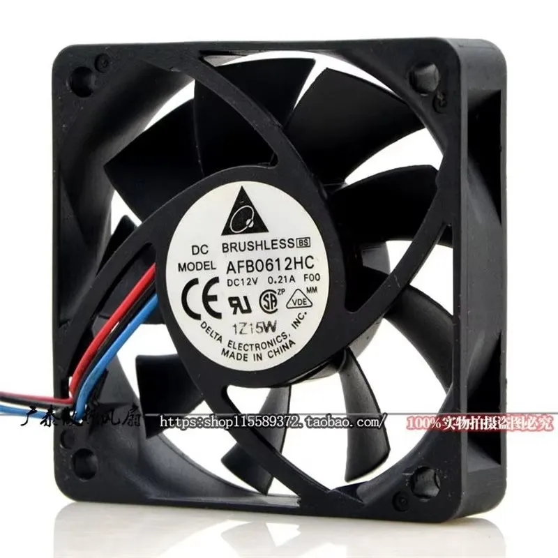 Authentic 60 * 60 * 15MM 6CM AFB0612HC DC12V 0.21A 3-wire CPU chassis Cooling  fan