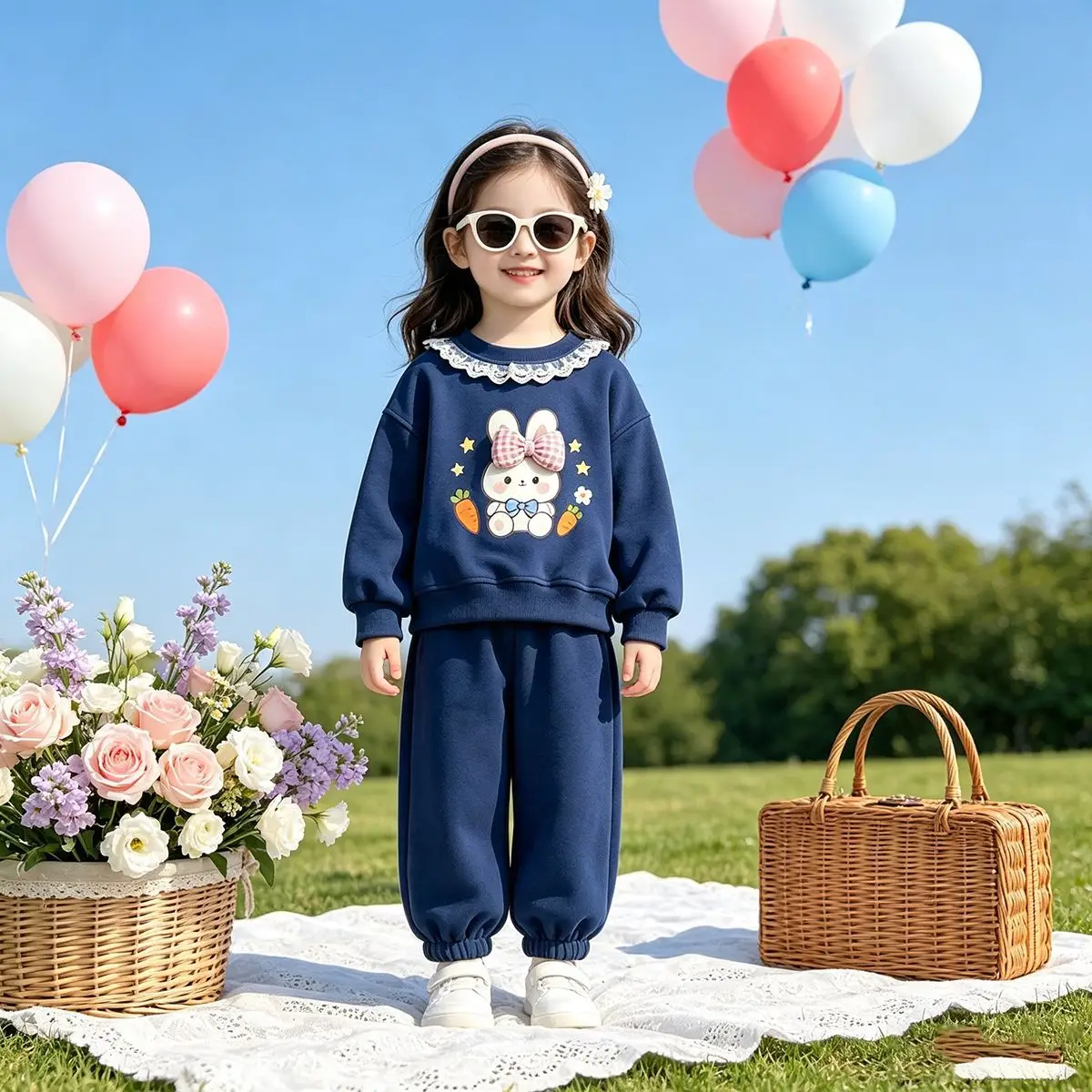Süßes 2-teiliges Set für Mädchen – Langarm-Oberteil & Hose mit Bündchen für den frühen Herbst, niedliches Freizeitoutfit für Kleinkinder – Detail 11