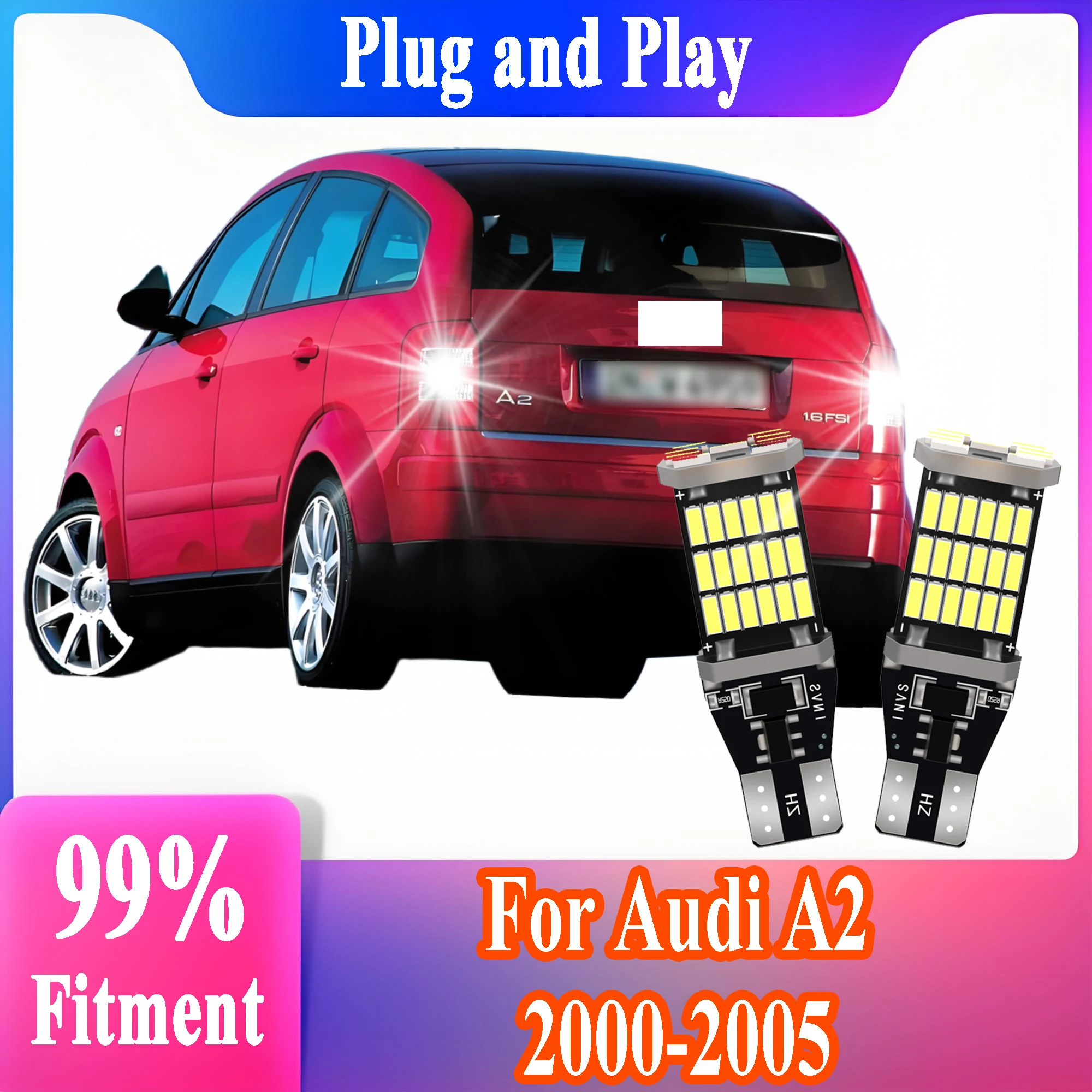 

2PCS Car LED Reverse Light Super Bright For Audi A2 Accessories 2000 2001 2002 2003 2004 2005 Backup Lamp Raer Lights