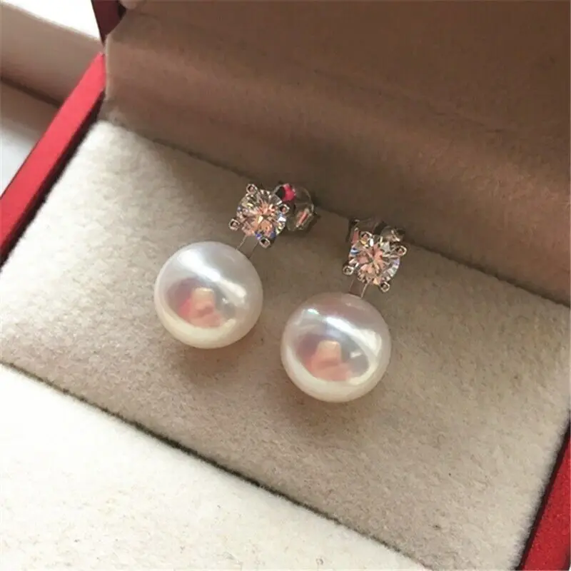 

White AAA+ Japanese Cultured Pearl 9-10mm Earrings Nice Earrings