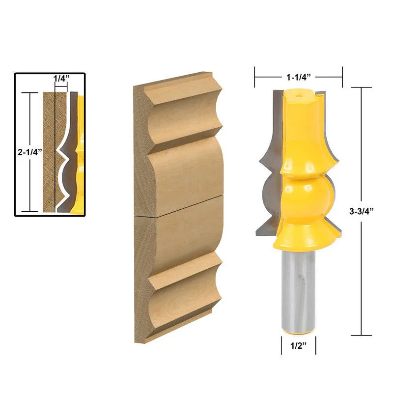 Decorative Handrail Molding Wood Router Bit 1/2