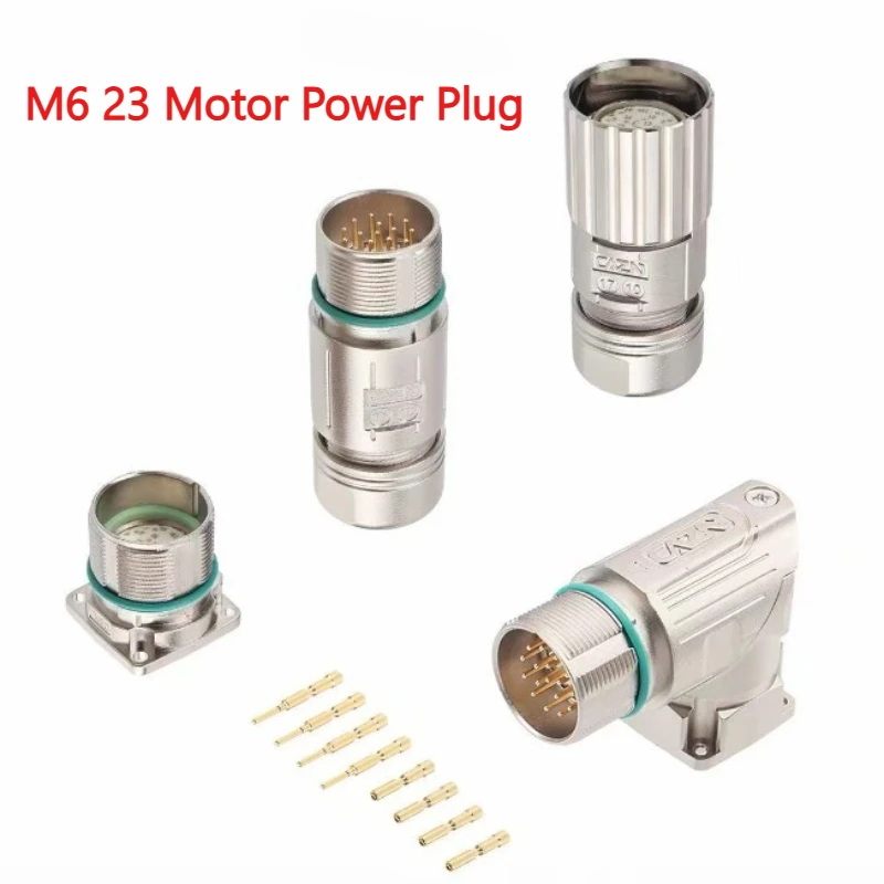 Waterproof Power/Signal M23 Adapter Industrial Wiring Harness Connector Servo Motor Encoder 6- 17 Core Female male
