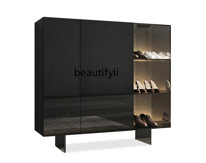 

Italian-Style Light Luxury Acrylic Shoe Cabinet Home Doorway Locker Modern Hallway Entrance Shoe Cabinet Integrated Storage