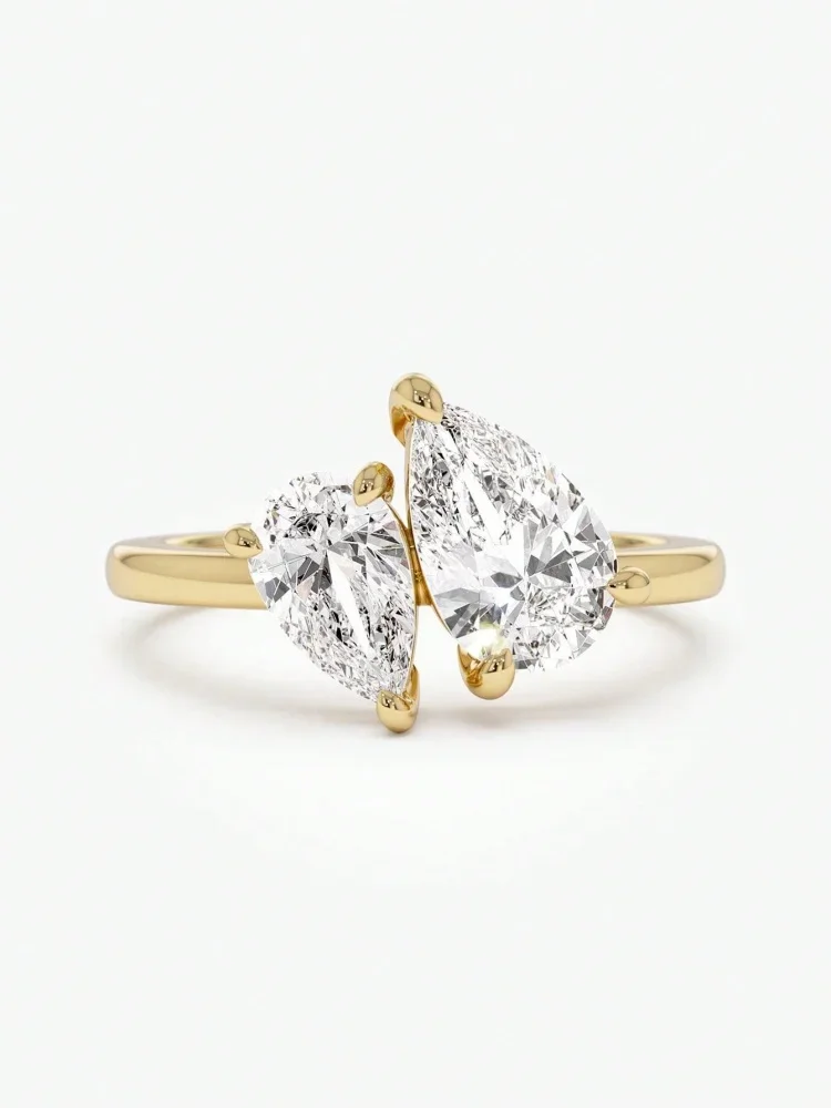 925 فضة تألق قطرة الماء المتشابكة المبهرة واضح الكمثرى خواتم للنساء هدية الزفاف غرامة مجوهرات #4