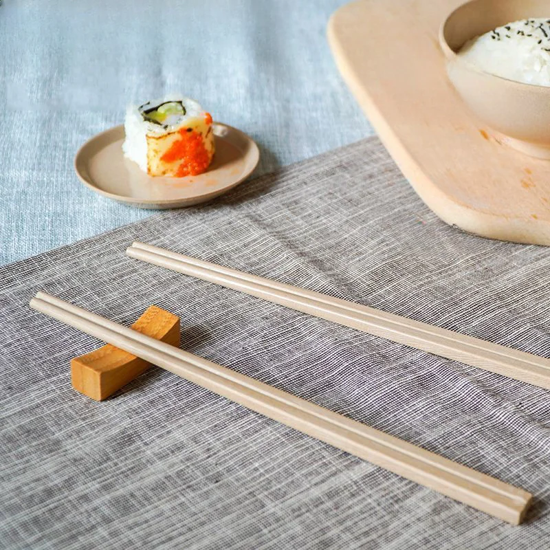 Natural Rice Husk Chopsticks, Square Head Chopsticks, Chinese Traditional Tableware, Home Kitchen, Hotel, No Paint, No Wax