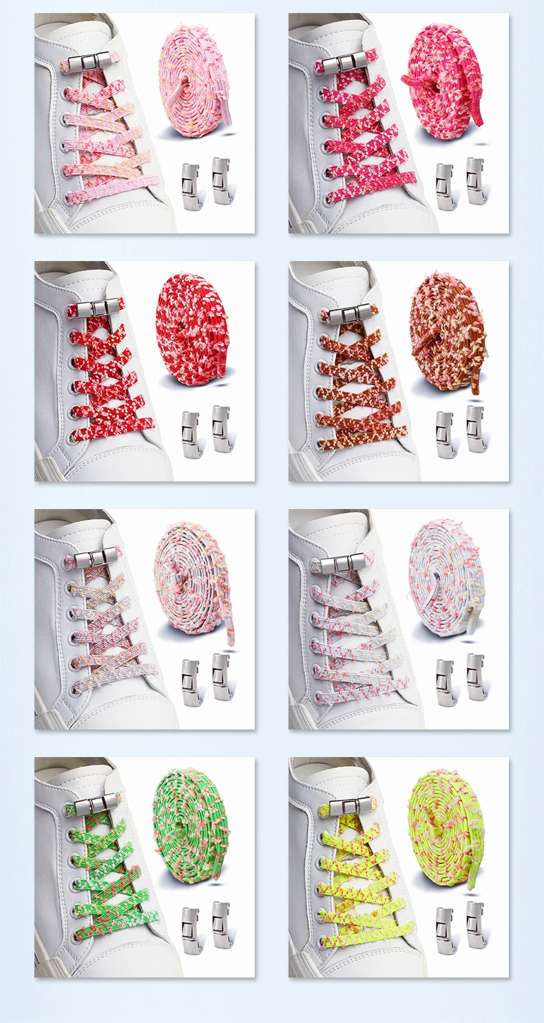Schuhband-Schnallen zum Aufdrücken, Metall-Schnürsenkelsicherungen, sichere Befestigungszubehörteile für elastische, flache Sneaker-Schnürsenkel ﻿ – Detail 9