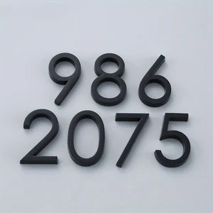 Thẻ hộp tự gắn màu đen, số cửa hiện đại, số địa chỉ ngoài trời, phòng khách sạn văn phòng căn hộ, 1pc, 3.9 12 Số cửa bán hàng chính - 8