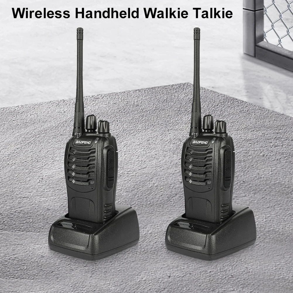 2PCS BF-888S V2 휴대용 무전기 듀얼 밴드 휴대용 양방향 햄 라디오 장거리 대기 UHF 400-470MHz 캠핑 하이킹용