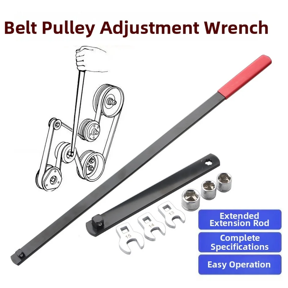 

8Pcs Extended Idler Pulley Wrench Set Chrome Vanadium Steel Socket Tool For Automotive Belt Adjustment Repair Hand Tools Kit