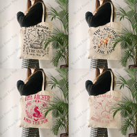 1pc The archer and the fox pattern Tote Bag Best Gift For her, Trendy Folding Shoulder BagSummer Beach holiday Bag bookworm gift