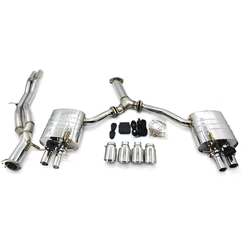 304 Stainless Steel Exhaust Pipes For Audi S4 2013-2021 Valvetronic Exhaust Muffler Catback Exhaust System