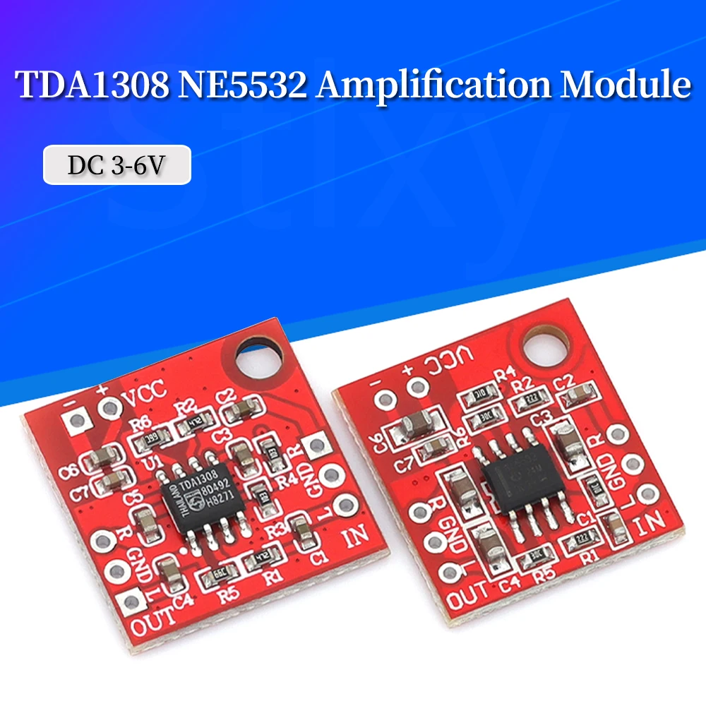 1/5/10Pcs TDA1308 Headphone Amplifier Board Headset Amp Preamplifier Module 3V-6V Class-AB Stereo