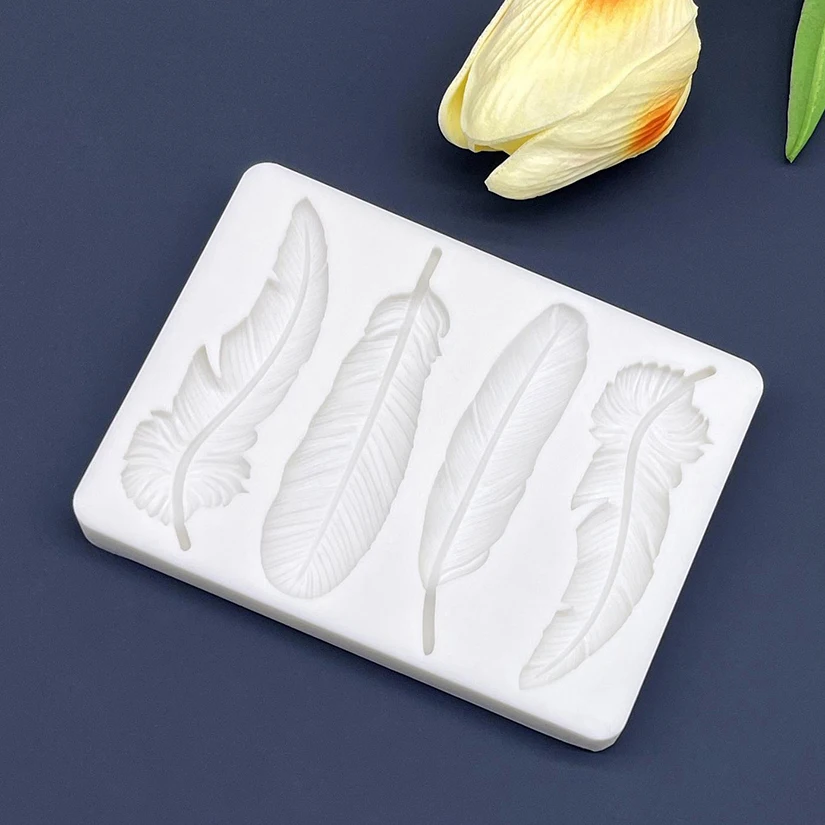 Feather Silicone Mold Sugarcraft Chocolate Cupcake Baking Mold Fondant Cake Decorating Tools