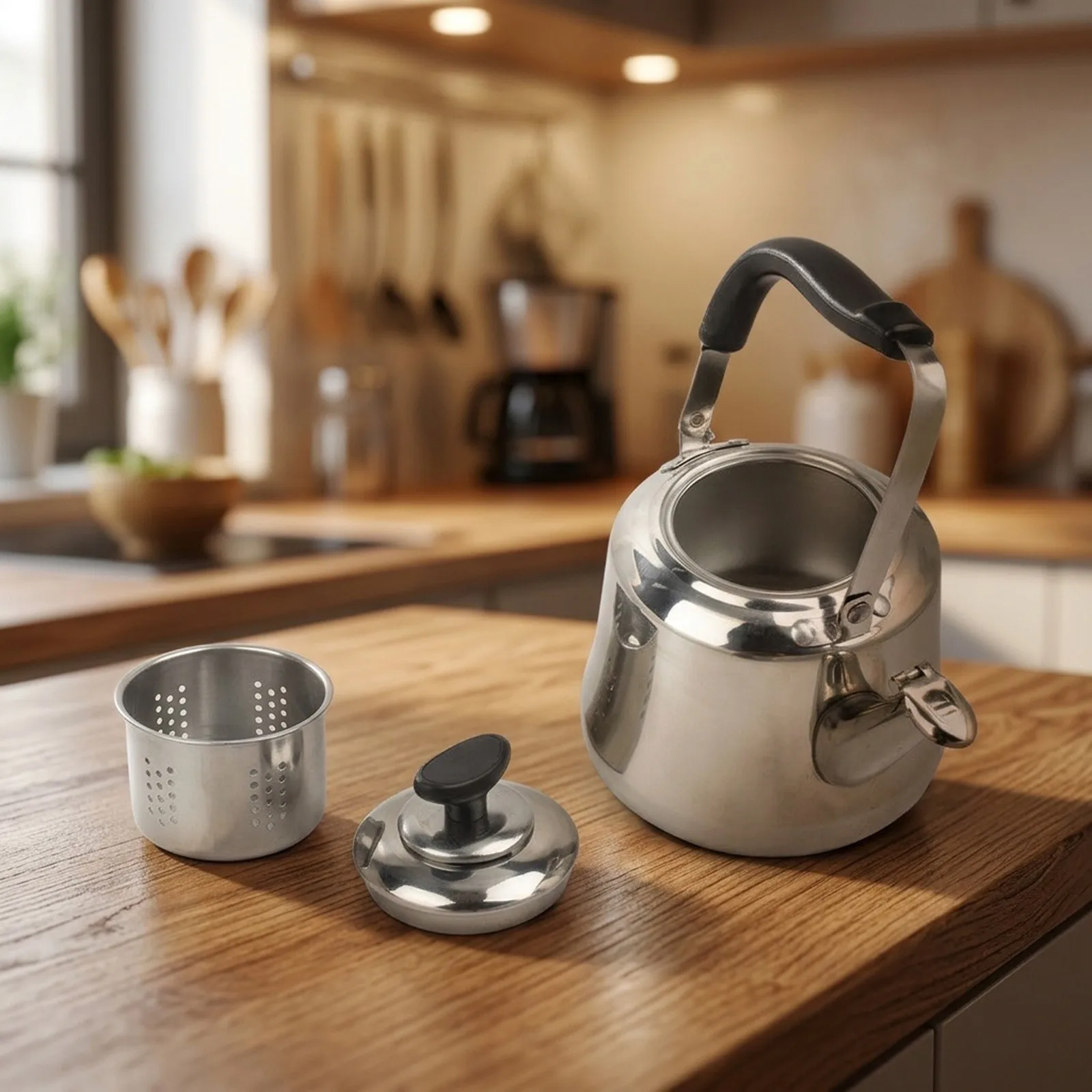 Household Tea for kettle Made of Stainless Steel with Whistling Alarm to Avoid Overflow 1L 1.5L 2L for 3l for Various Needs