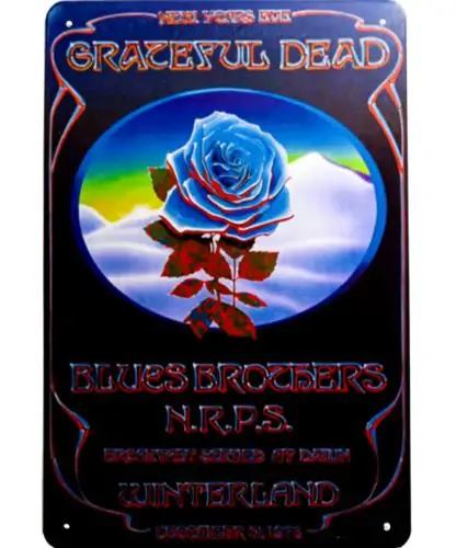 Grateful Dead Blues Brothers Vintage Metal Sign Poster Rock  Roll Tin Sign 12x8