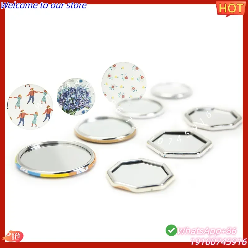 2026 Wholesale High Quality Round 75mm DIY Mirror Pocket Mirror Makeup Mirror Badge