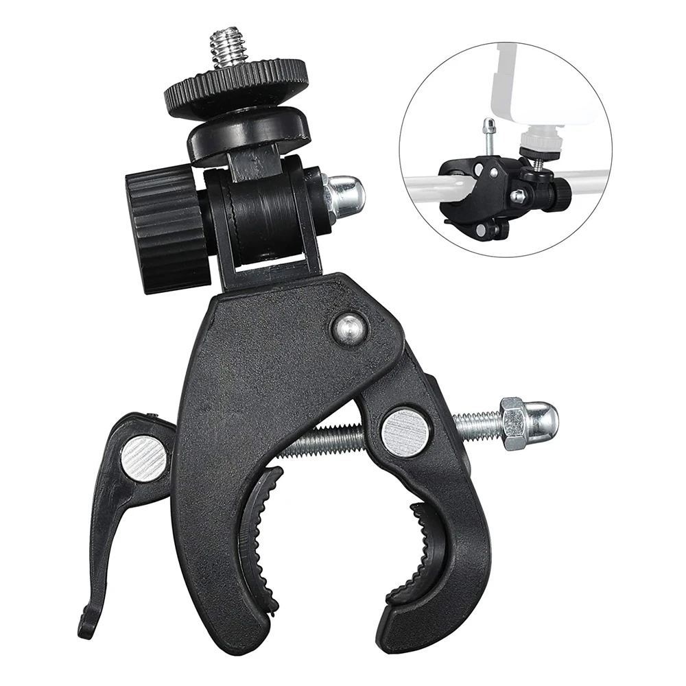 Super Clamp Bike Bicycle Clip Camera Mount Motorcycle Handlebar Handle Bar Tripod Adapter For Gopro Hero 12 11 10 9 8 7 6