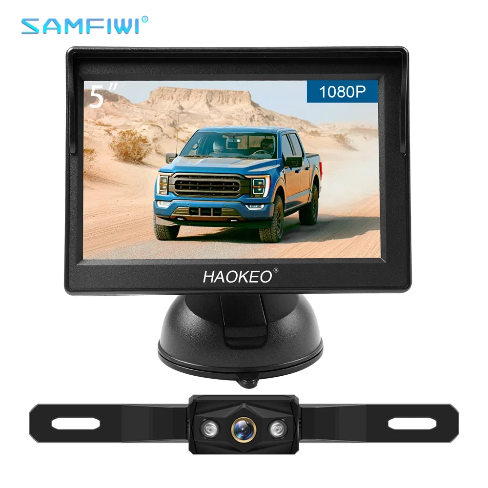 

5-дюймовый экран, зеркало заднего вида, монитор с парковочной резервной камерой, камера заднего вида ночного видения для автомобилей, грузовиков