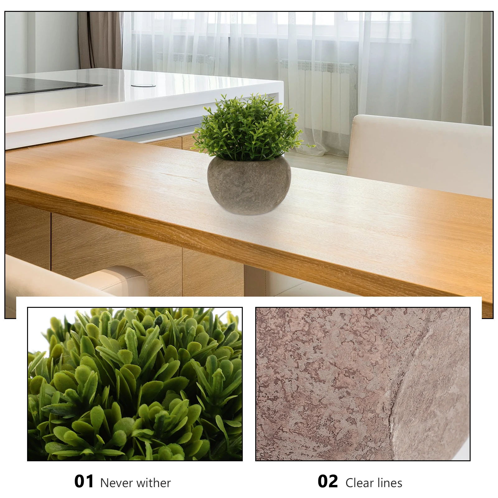 

3 pcs Artificial Green Potted Plants Mini Faux Topiary Shrubs For Home Office Decor Fake Plant Decor Accessories