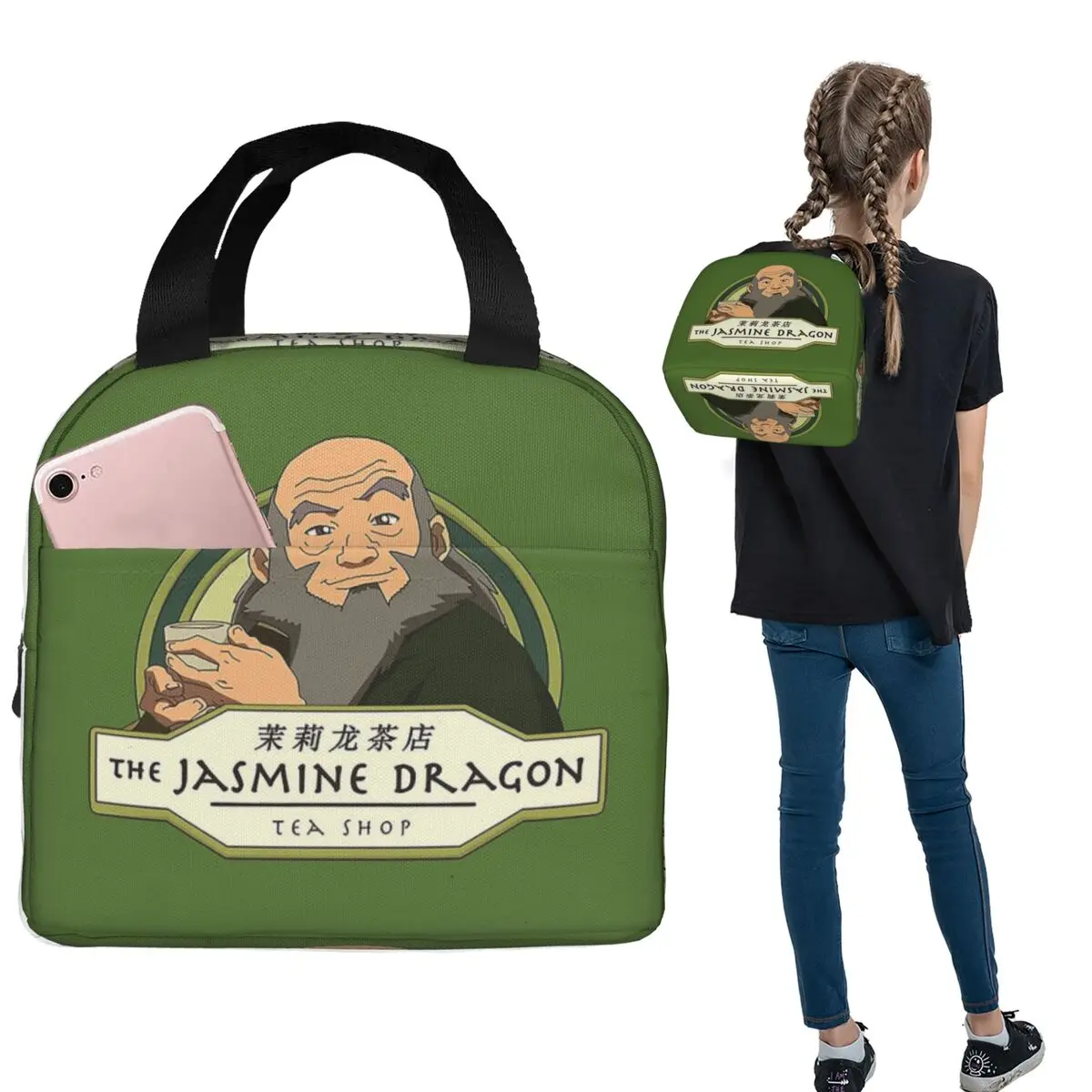 Iroh's Tea Shop From Avatar Insulated Lunch Bag for Women Kids Leakproof Food Boxes Thermal Lunch Box Tote