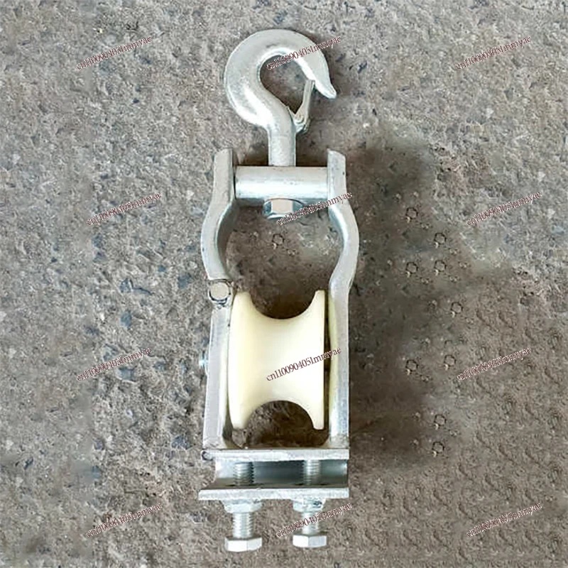 Stranded aluminum cable construction pulley hanging widening roller