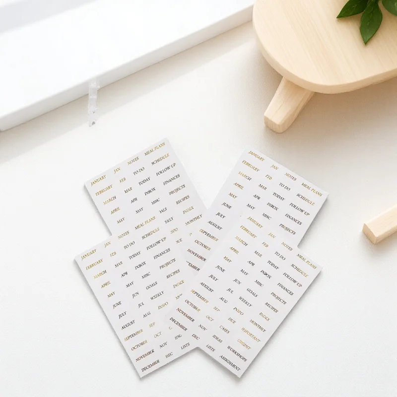 

Gold Foil Stickers 8 Sheets Bright Color Smooth Surface For Diy Scrapbooking Journaling Decorative Notebook Decals Pvc