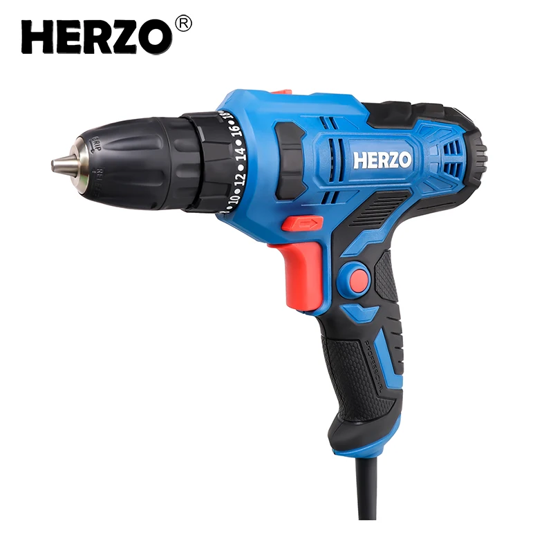 HERZO 300W Power Drill Corded 10MM Electric Drill Torque Screwdriver With Keyless Chuck Portable Power Tools HED30S