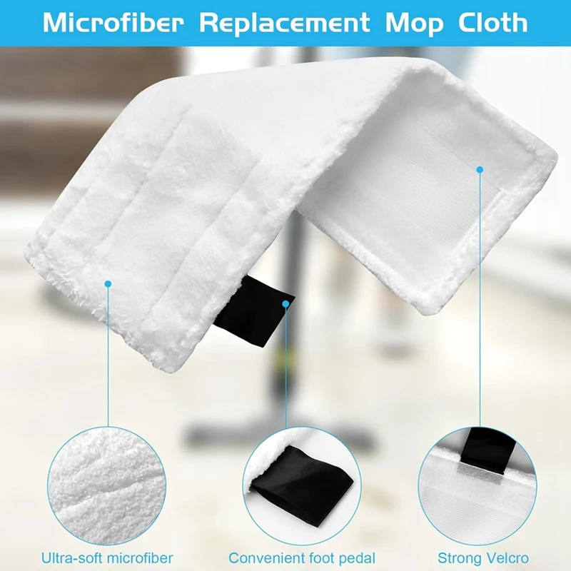 Microfibre Floor Cloth Set White Replacement Parts For Karcher Steam Cleaner, For Karcher Easyfix Sc2 Sc3 Sc4 Sc5 Floor Nozzle