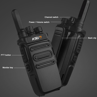 KSX20 Long Range HT Portable Two Way Radio UHF 400-470mhz HF Transceiver Mini Handi Walkie Talkie