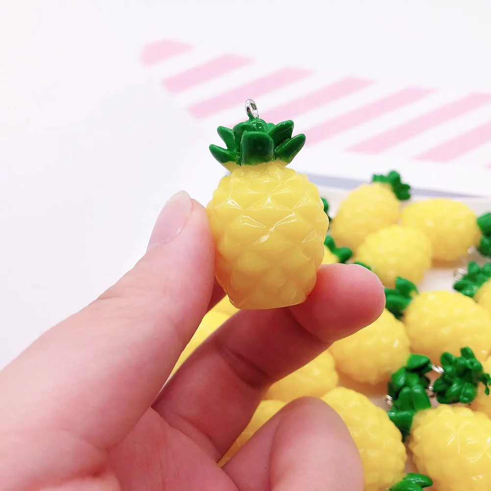 

12pcs Resin Pineapple Keychain Simulation Fruit Pendant For Bag Backpack Car Key Decoration Creative Gift Keyring