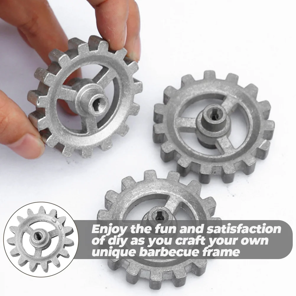 

2pcs Diy Barbecue Rotating Heat Resistant Metal Replacement Gears For Bbq Grill Accessories Rotisserie Tools Rotary Frame Gear