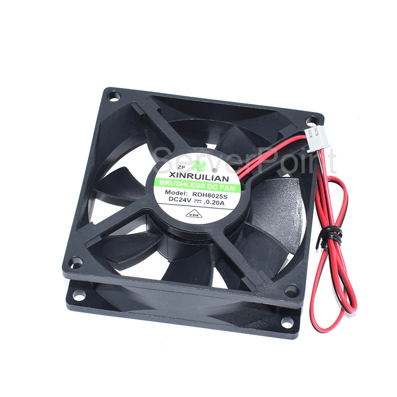 Original RDH8025S DC24V 0.20A 80 * 80 * 25mm 2-Pin Square Server Cooling Fan Well Tested