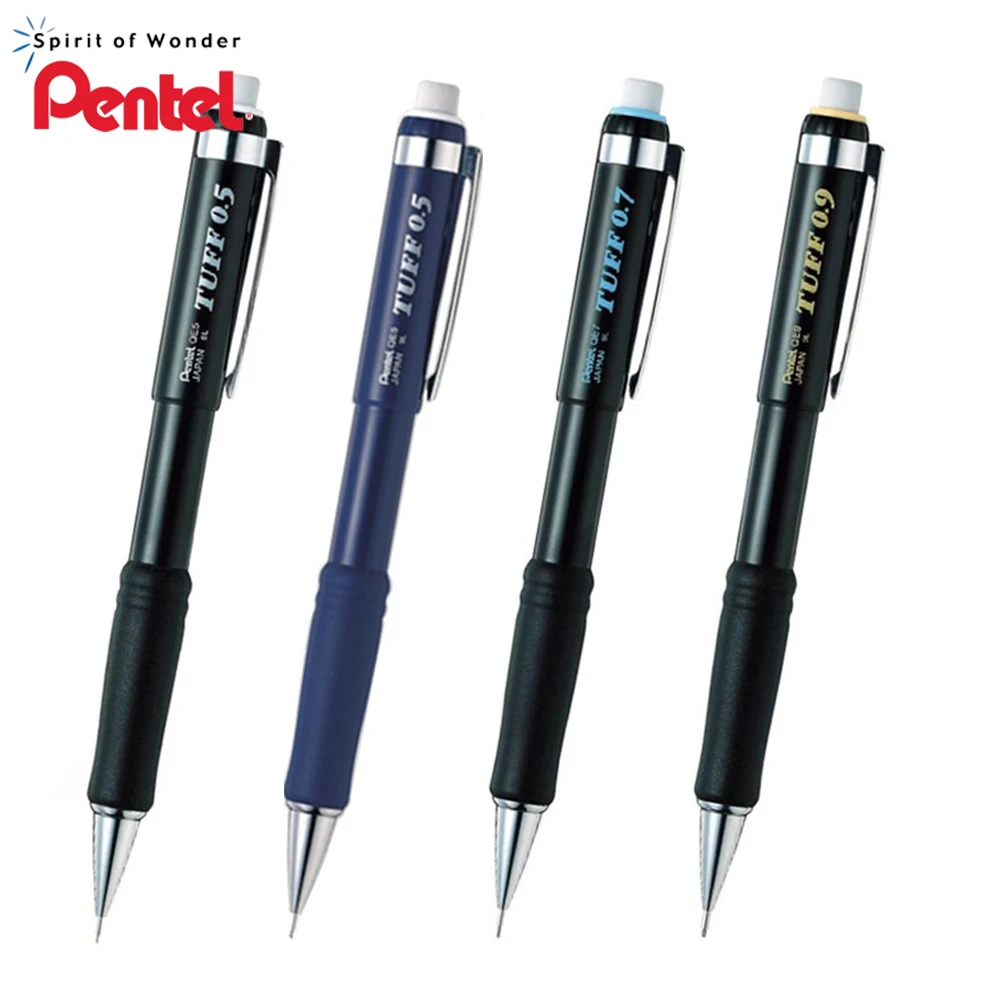 1pcs Japan Pentel Mechanical Pencil XQE5 0.5/0.7/0.9mm Anti Fatigue Pen Holder Extra Long Eraser School Painting Art Supplies