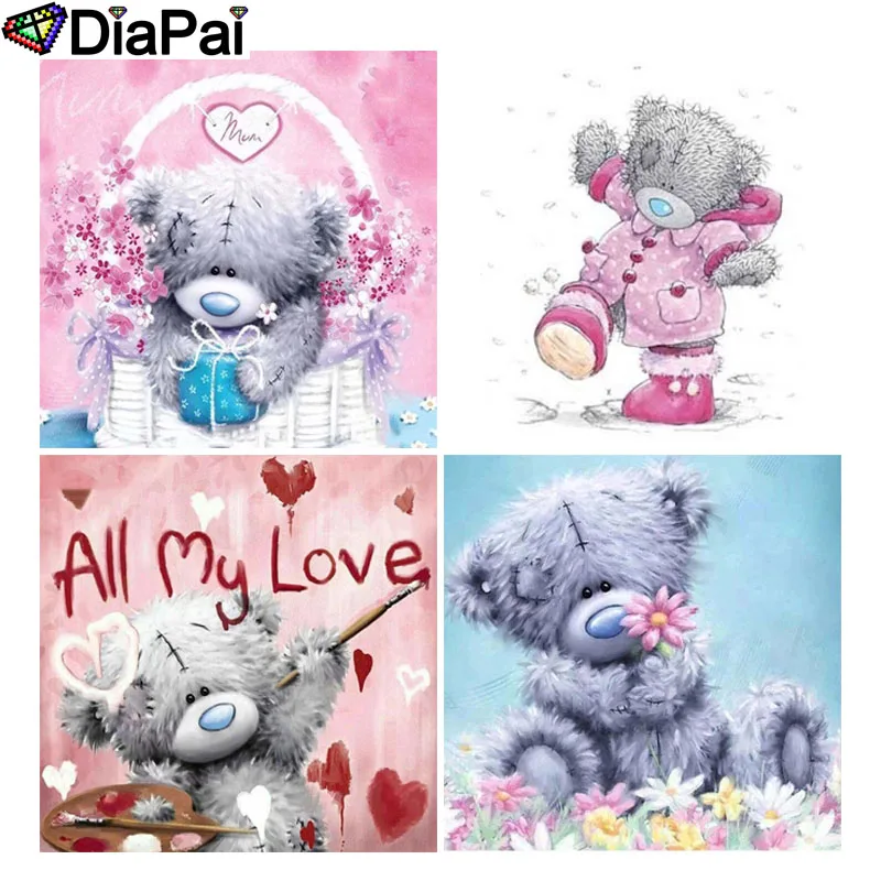 

DIAPAI Diamond Painting 5D DIY Full Square/Round Drill "Cartoon bear flower landscape" 3D Embroidery Cross Stitch 5D Decor Gift