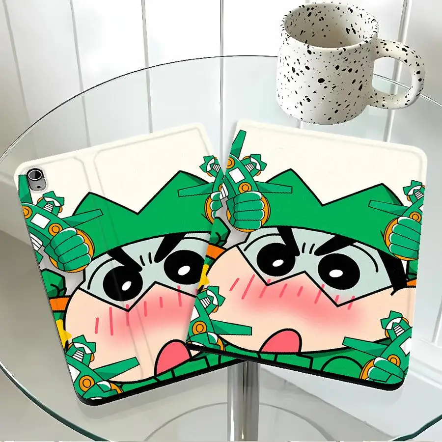 Robot Shin-Chans With Pencil Holder Case for Apple iPad Air 11 13 M4 M3 M2 A16 2026 10th 7/8/9th Pro11 13 Air 4/5/6th