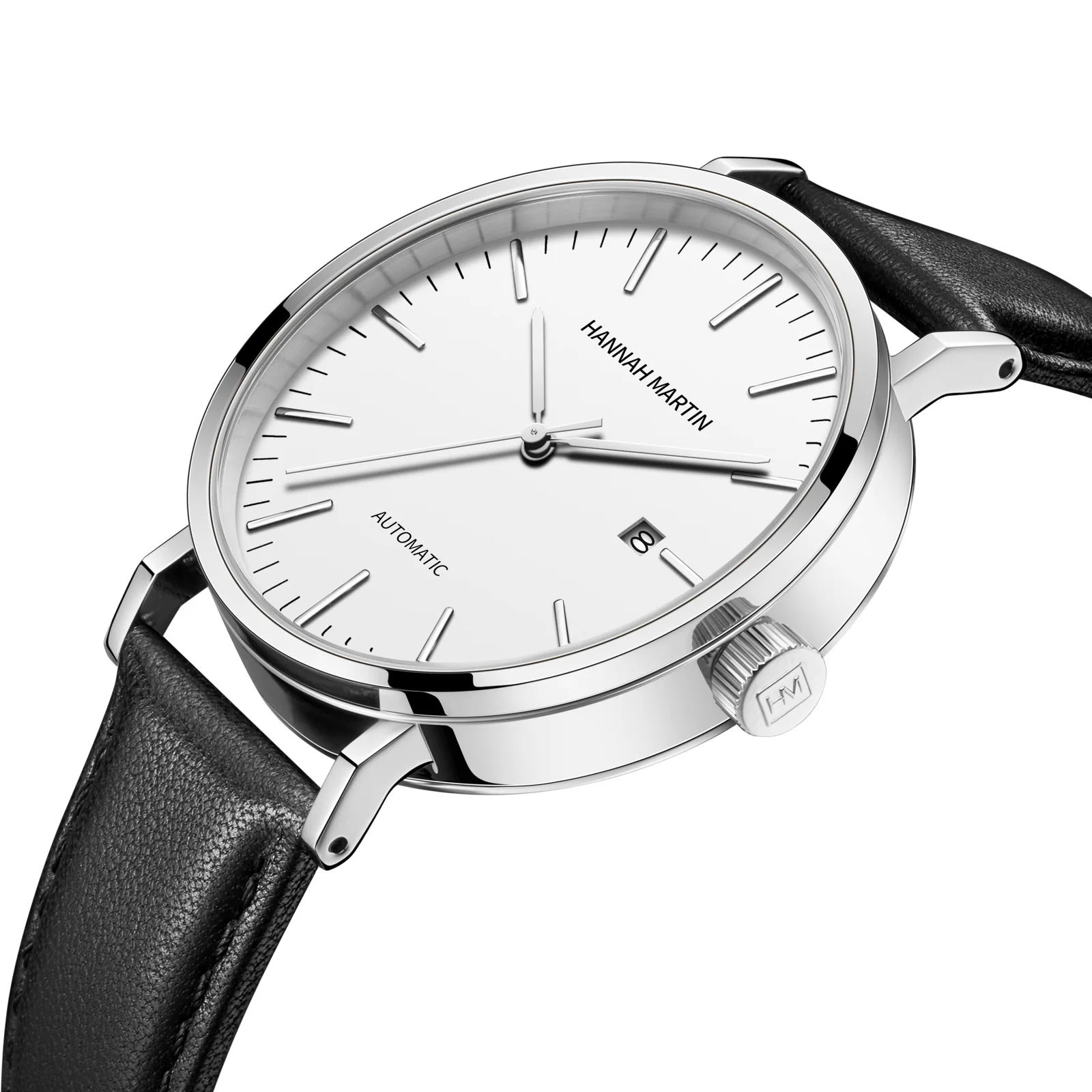 HANNAH MARTIN Uhr Für Männer Luxus Leder Business 8215 Automatische Mechanische Männer Uhr 100 M Wasserdicht Edelstahl Taucher Uhren