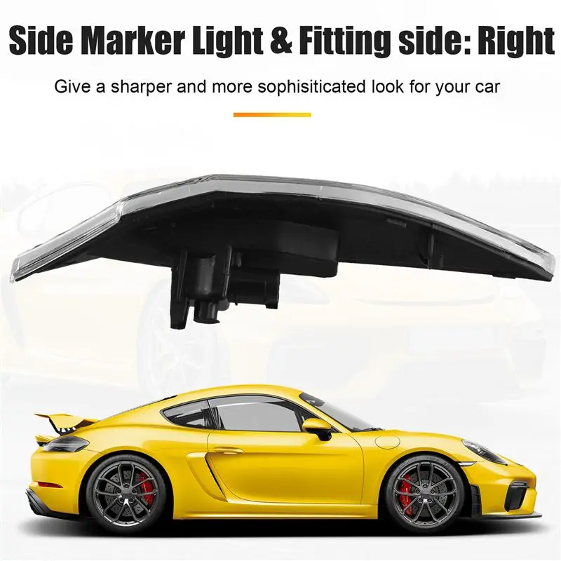 Powerful Front Side Marker Lights Fender Light Leaf Lamp For 991 981 718 Boxster Cayman Turbo 2012+