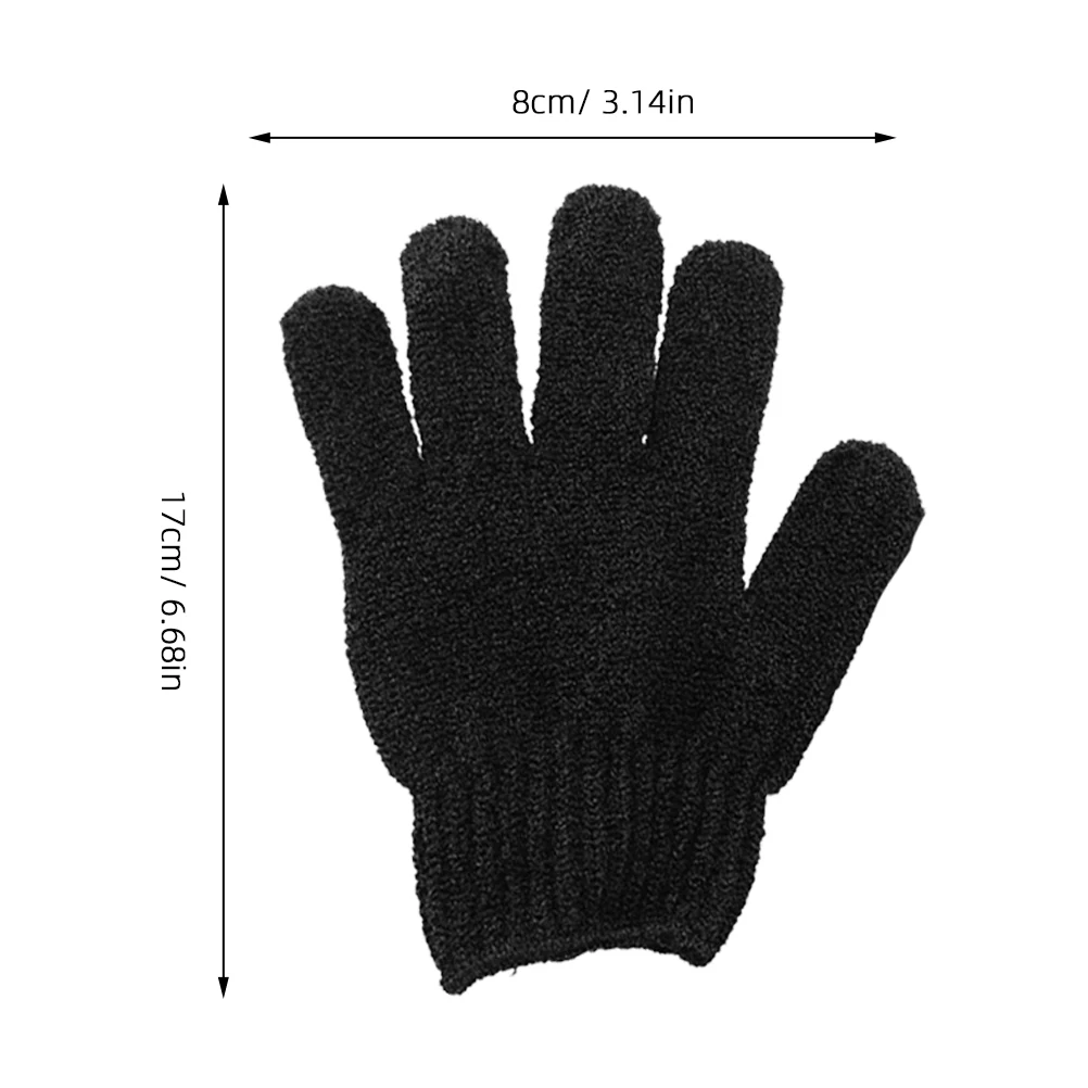 1 قطعة قفازات التقشير السوداء حجم واحد ألياف الاكريليك دائم للجسم دش حمام تنظيف أداة العناية بالبشرة حمام التقشير