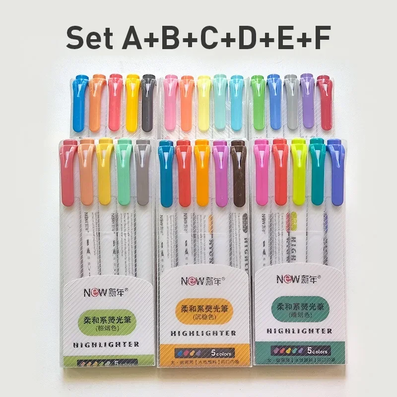 5-30 Colors Cute Double Head Highlighter Pen Kawaii Art Marker Painting Pen Soft Color Fluorescent Pen School Office Stationery