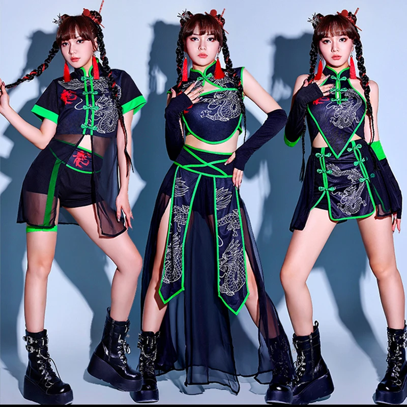 

New Girl Group K POP Dance Outfits Women Halloween Party Set Adult Jazz Dance Singing Suit Korean Street Dance Singer Wear XH952