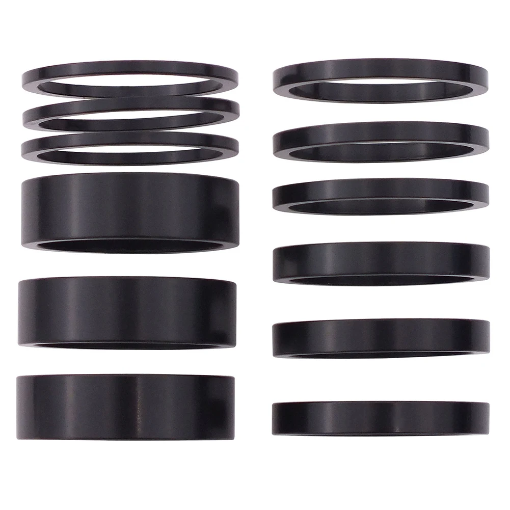 Image of 12 Stück Fahrrad-Headset-Abstandshalter 5/10/2/3mm, Aluminiumlegierung Unterlegscheibe, 28,6mm Außendurchmesser, Gabelkomponenten