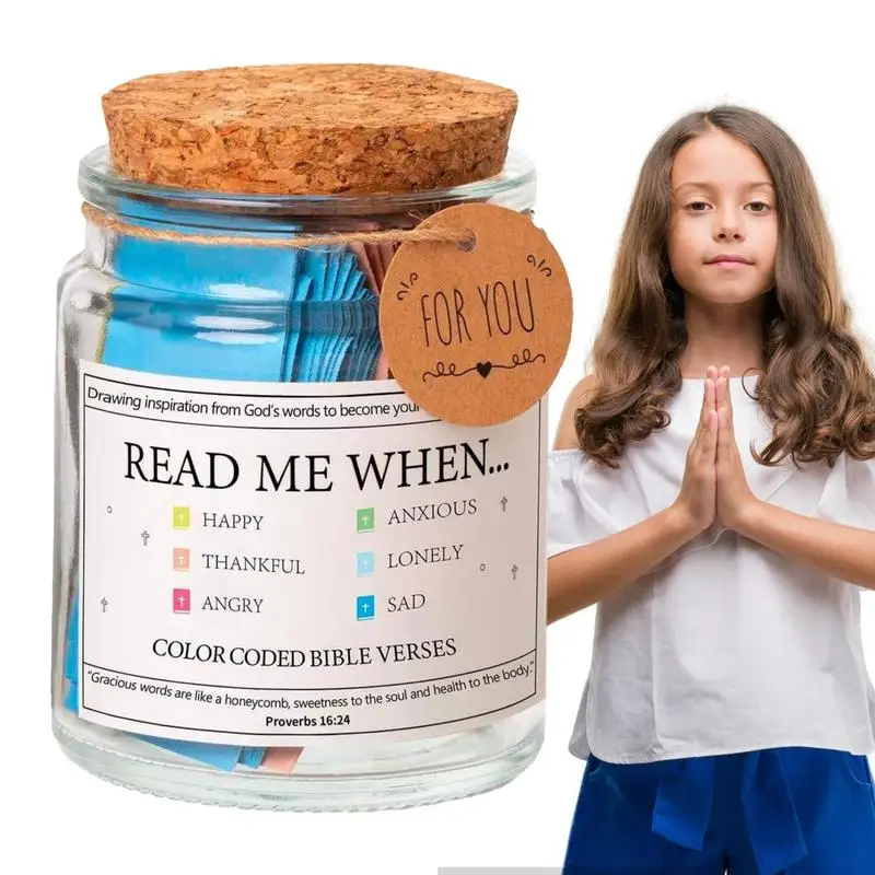 

Bible Verse Jar Read Me When Colorful Bible Verses Glass Jars Blessings Jar Versatile Gratitude Jar With Color Coded Scripture