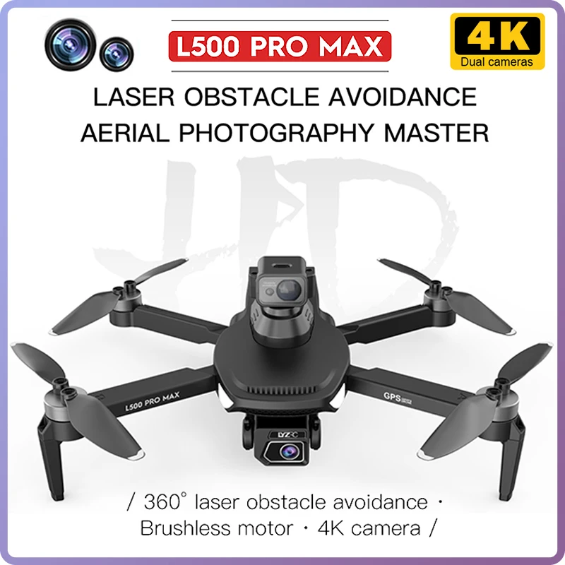 L500 PRO MAX GPS 4K Profesional Mini Drone Laser Obstacle Avoidance Camera Dron Foldable Brushless Motor RC Quadcopter toys