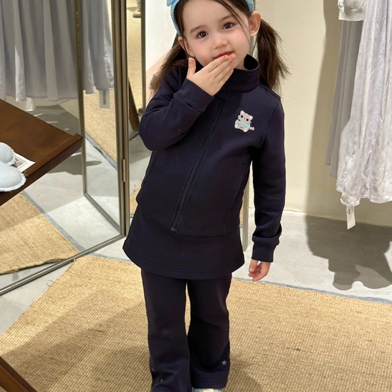 Girls Suit 2026 Spring and Autumn New Childrens Wear Korean Style Girl Baby Casual Hoodie Fart Curtain Bell Bottoms Two Sets