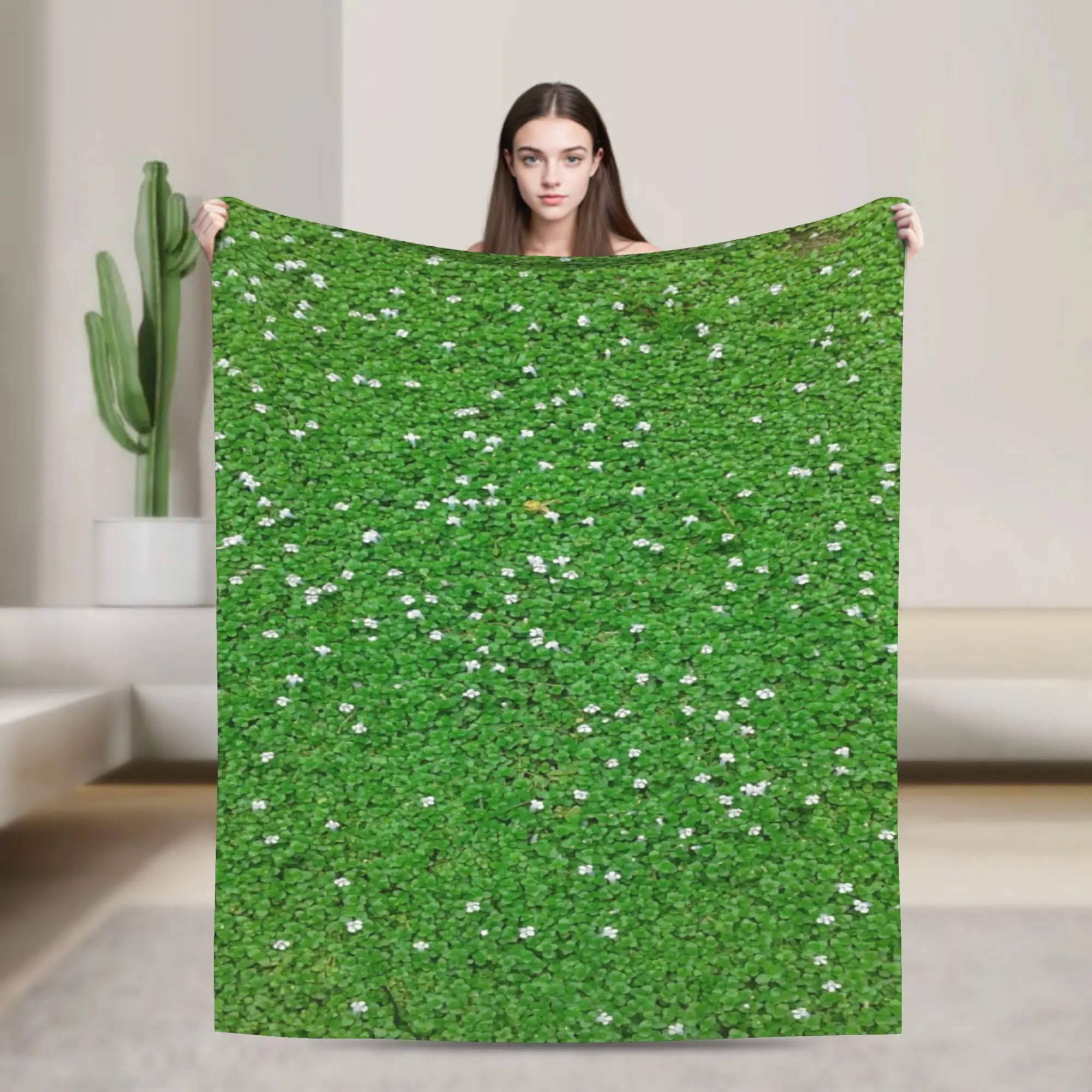 Green lawn grass  Blankets Lightweight Thin Coral Fleece Plush Healing Gift  Throw Blanket Bedding Throws